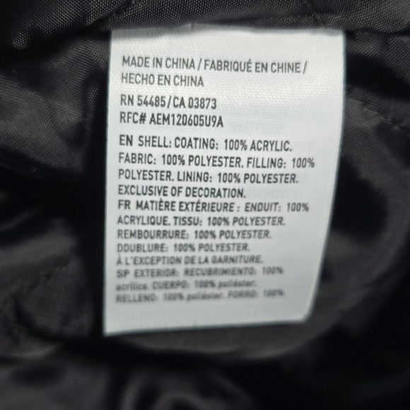 American Eagle Womens Black Floral Embroidered Bomber Jacket Quilted Small 11119 - Picture 7 of 8